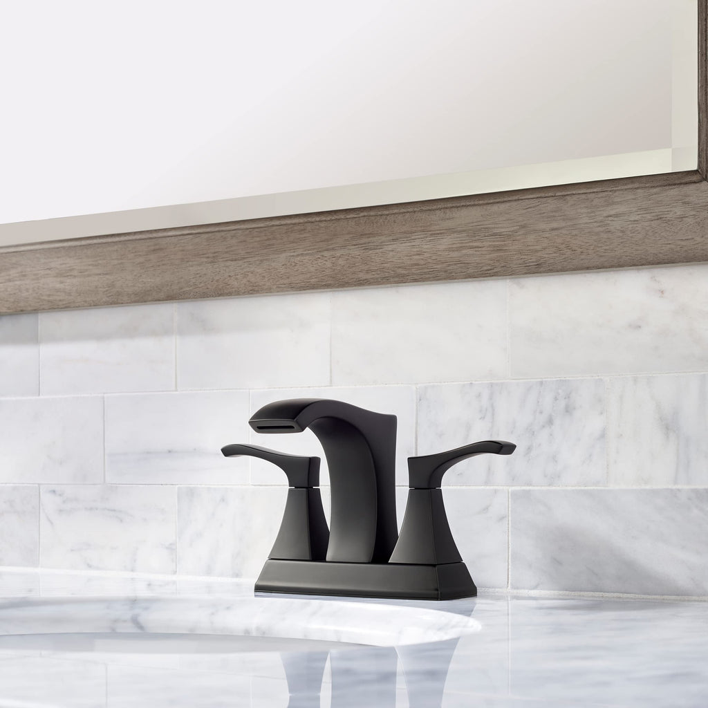 Pfister Venturi Bathroom Sink Faucet, 8-Inch Widespread, 2-Handle, 3-Hole, Brushed Gold Finish, LF049VNBG