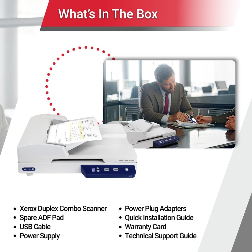 Visioneer Xerox Duplex Combo Flatbed Scanner with Automatic Document Feeder