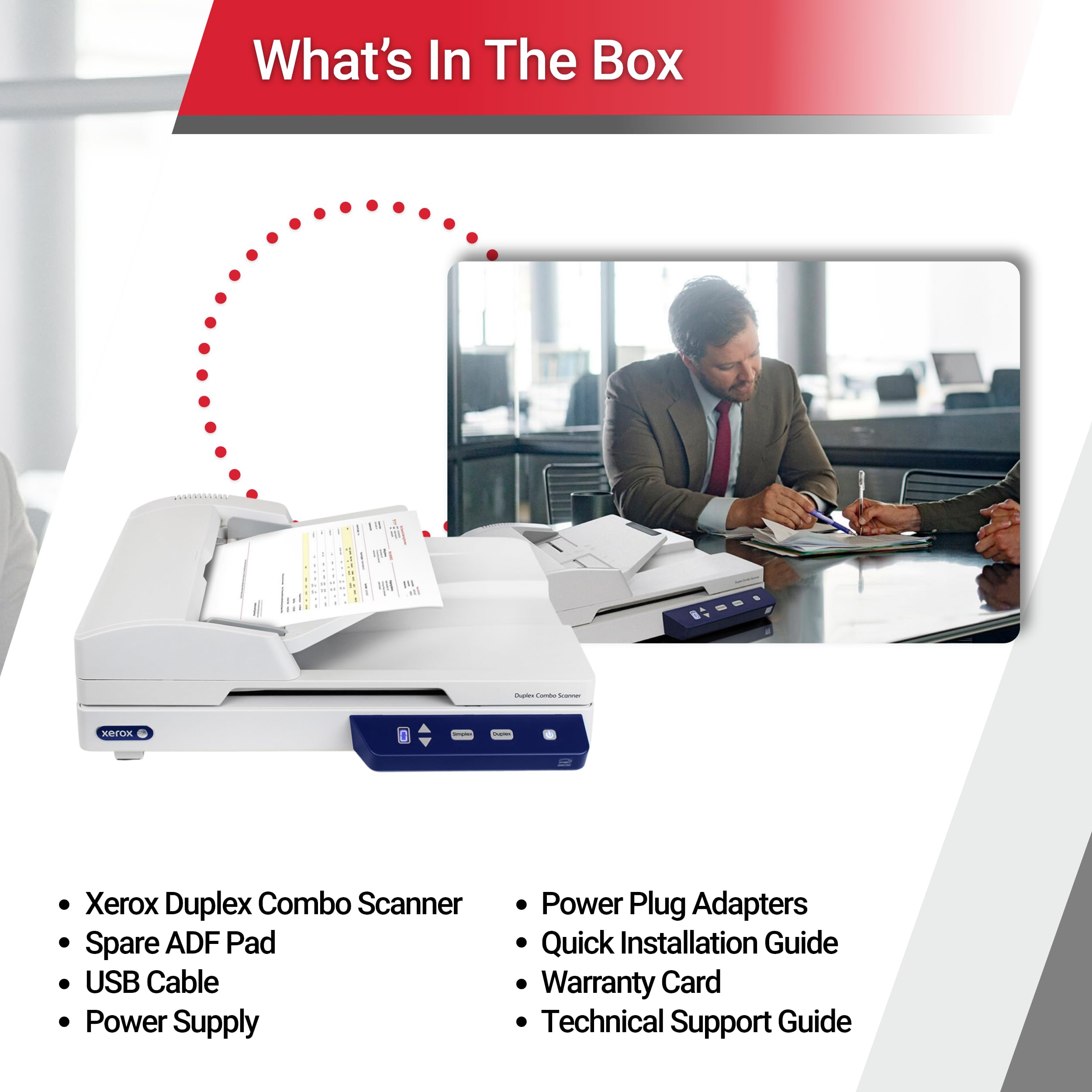 Visioneer Xerox Duplex Combo Flatbed Scanner with Automatic Document Feeder