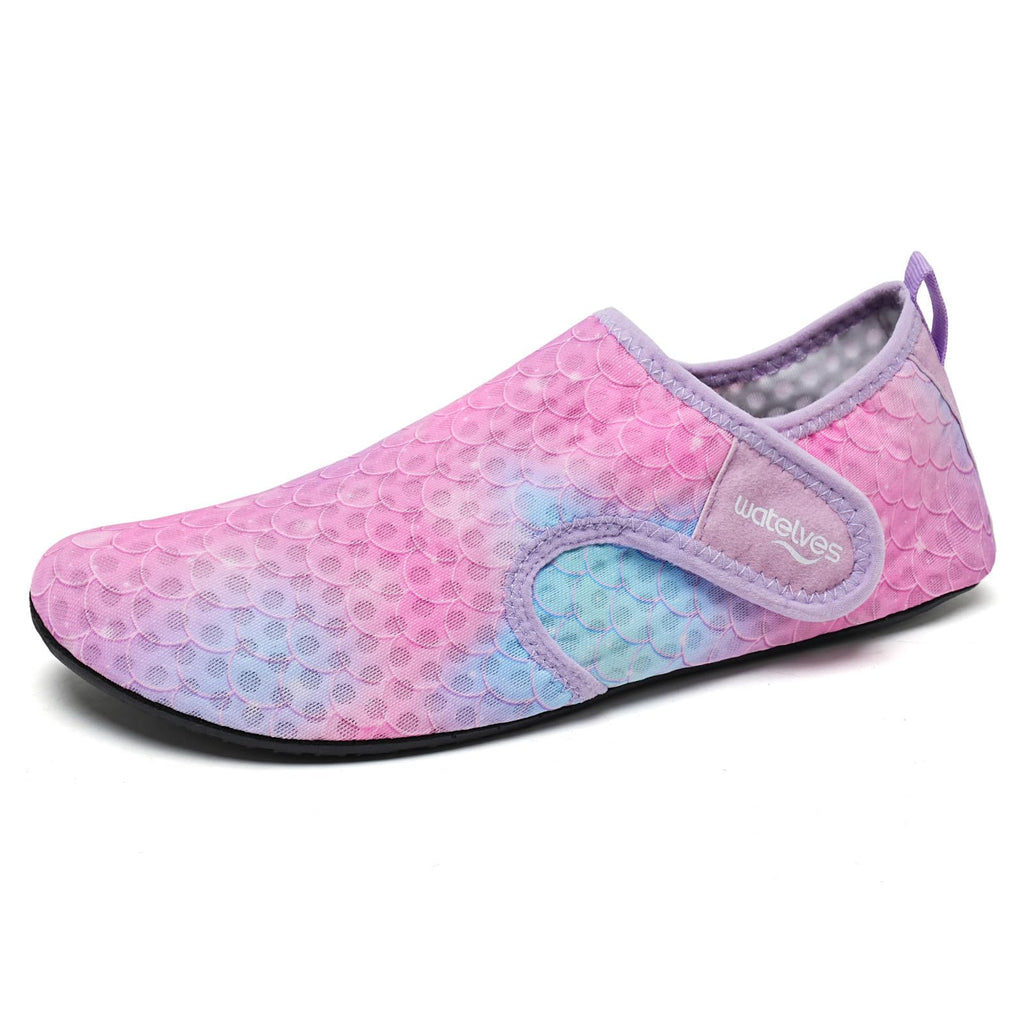 WateLves Water Shoes for Women Men Swim Beach Aqua Socks Quick Dry Barefoot House Slippers Travel Shoes with Adjustable Magic Tape for Pool Diving Boating Yoga Surf