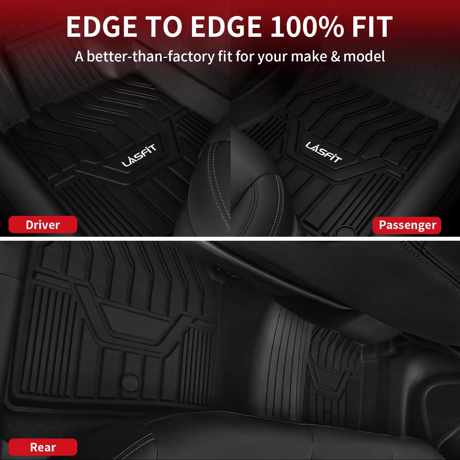 LASFIT Cargo Mat & Backrest Mats for Nissan Armada/Infiniti QX80 2019-2024, All Weather TPE Custom Fit Easy Clean Durable No-Curling Trunk Mat for Armada & QX80, Black