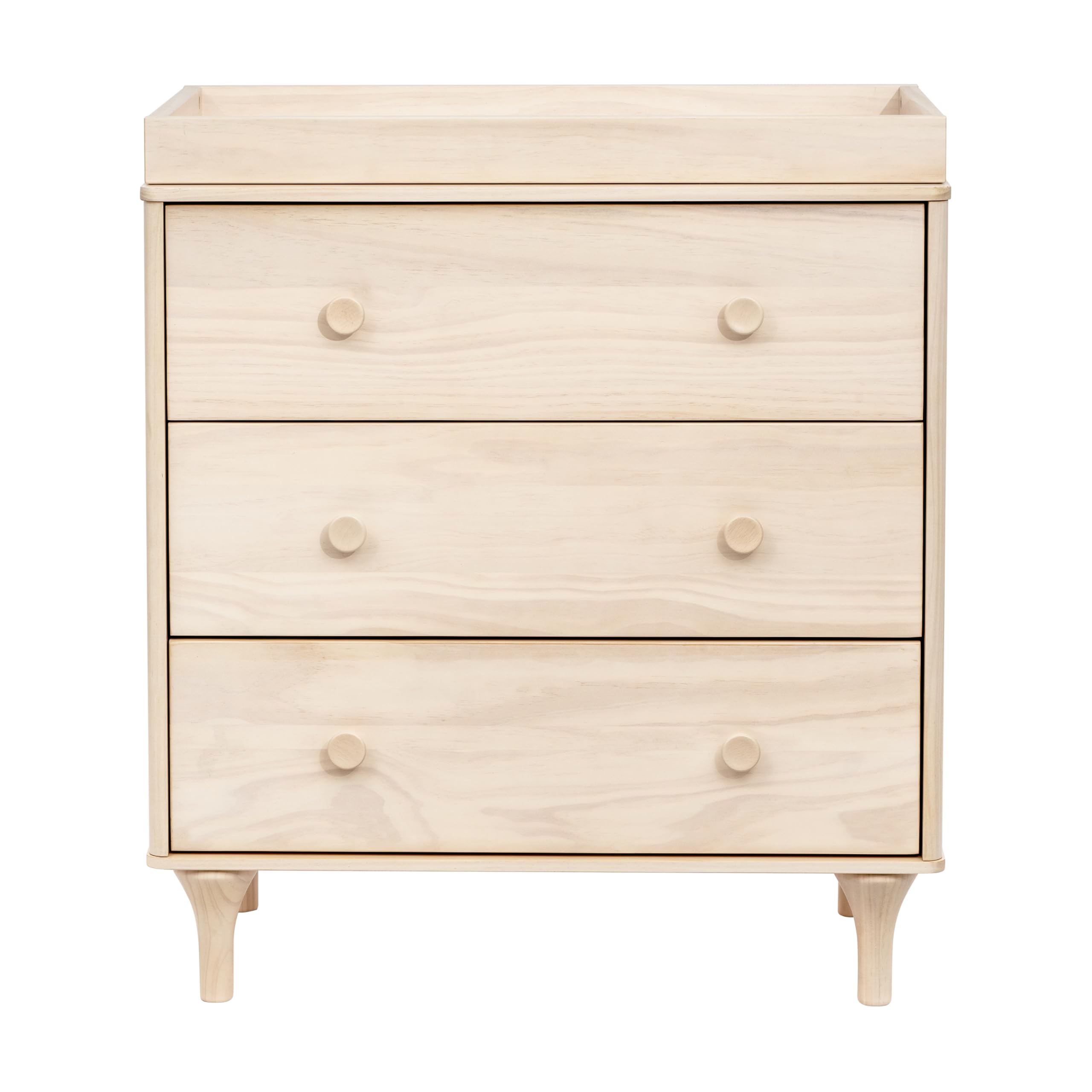 Babyletto Lolly 3-Drawer Changer Dresser with Removable Changing Tray in Natural Walnut, Greenguard Gold Certified
