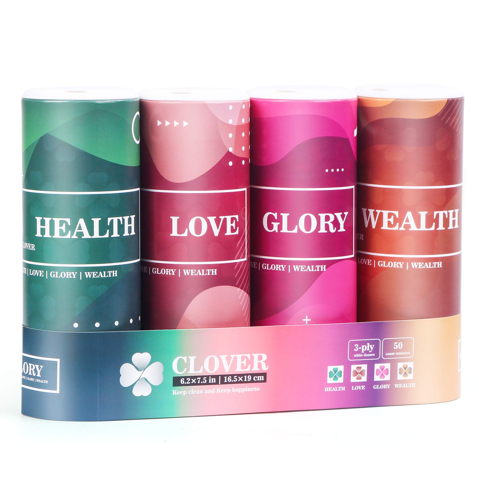 Car Round Canned Tissue Box Cup Holder Facial Tissues,Cylinder Tube Face Towel,4 Canister 3-Ply Car Napkins for Travel Tissue Bulk Fit Home,Office,School by CLOVER