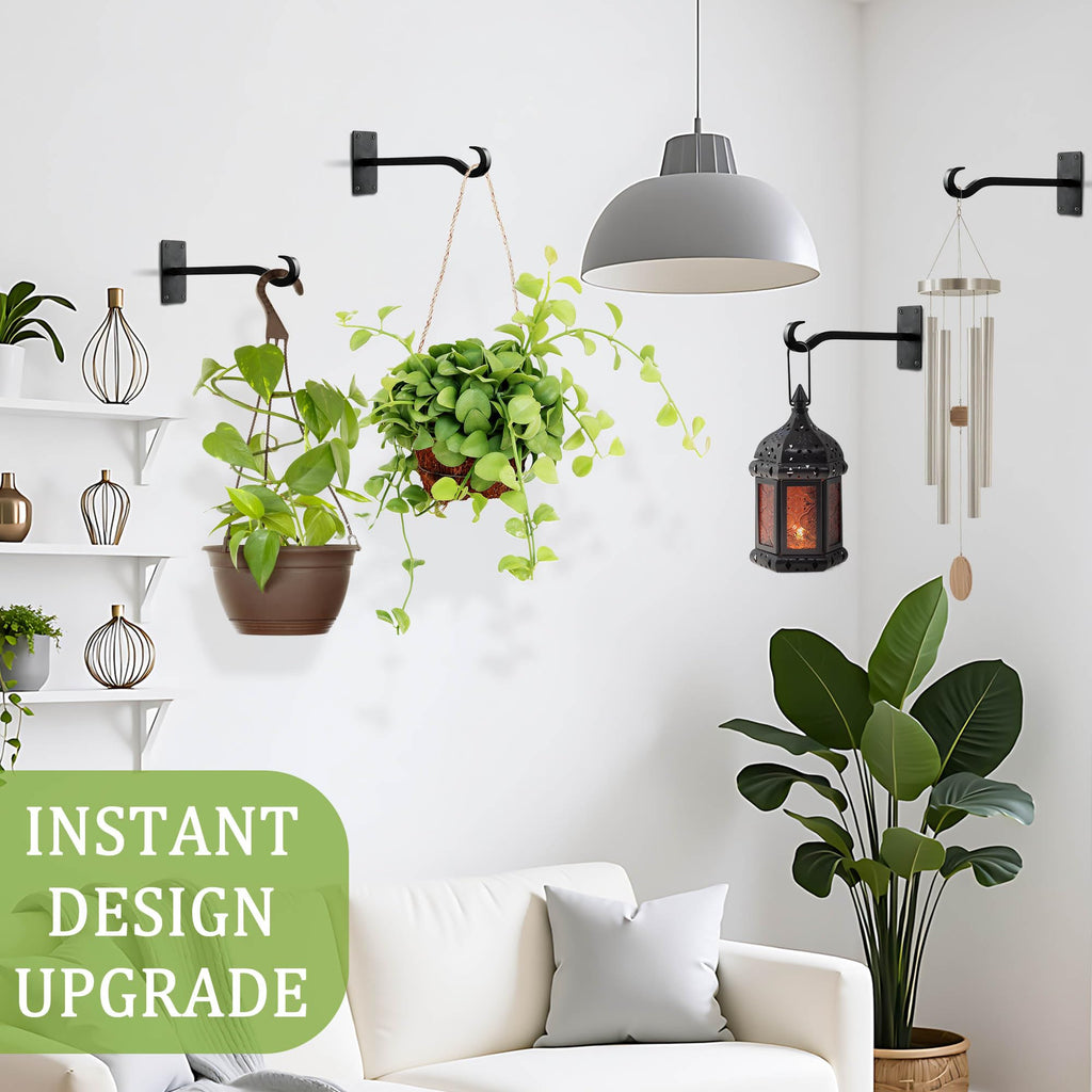 Qiang Ni Heavy-Duty Plant Hanger - 16 Inch 80lbs Metal Wall Mount Plant Bracket for Indoor Outdoor Hanging Bird Feeders, Flower Baskets, Lanterns