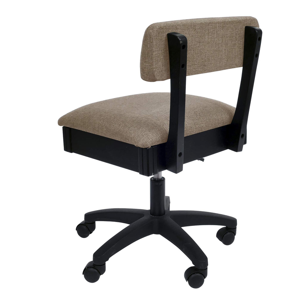 Arrow Sewing H8123 Adjustable Height Hydraulic Sewing and Craft Chair with Under Seat Storage and Solid Fabric, Lady Gray Fabric