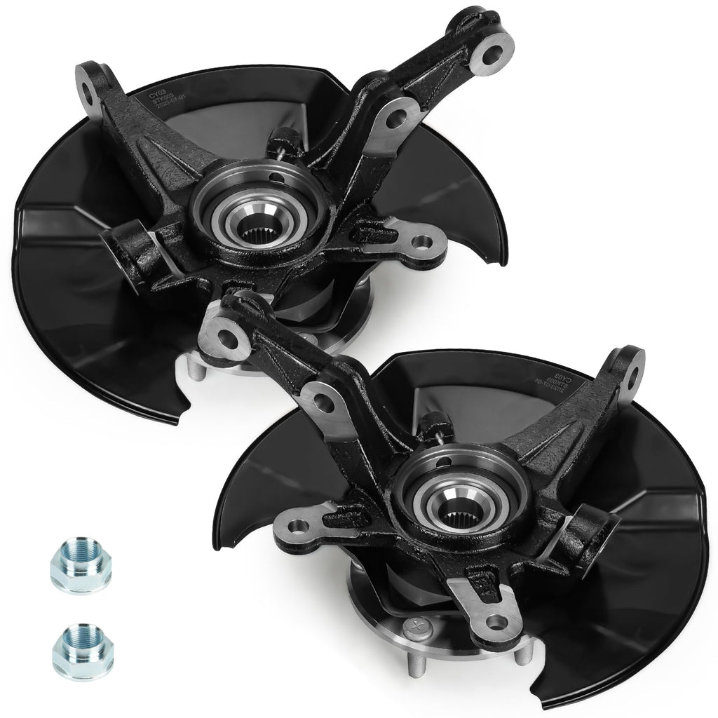 Front Left Steering Knuckle & Wheel Bearing Hub Assembly for Honda Civic 2006 2007 2008 2009 2010 2011, without Si MUGEN Si Model, 698-451 698451 44300SNA952 44300TR0951, Driver Side