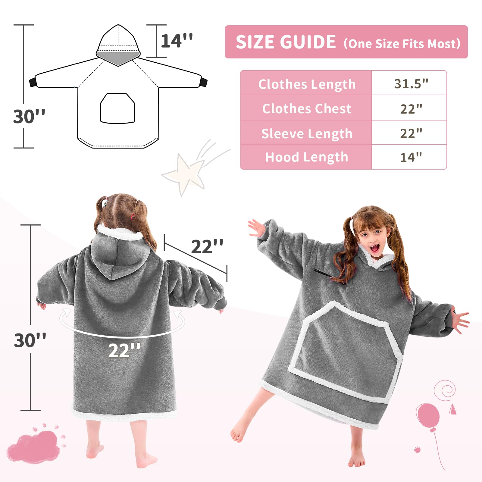 IFNOW Wearable Blanket Hoodie, Oversized Sherpa Fleece Hooded Sweatshirt with Eye Mask, Cozy and Giant Blanket Hoodie with Sleeves Extra Long for Adults Men Women, Black