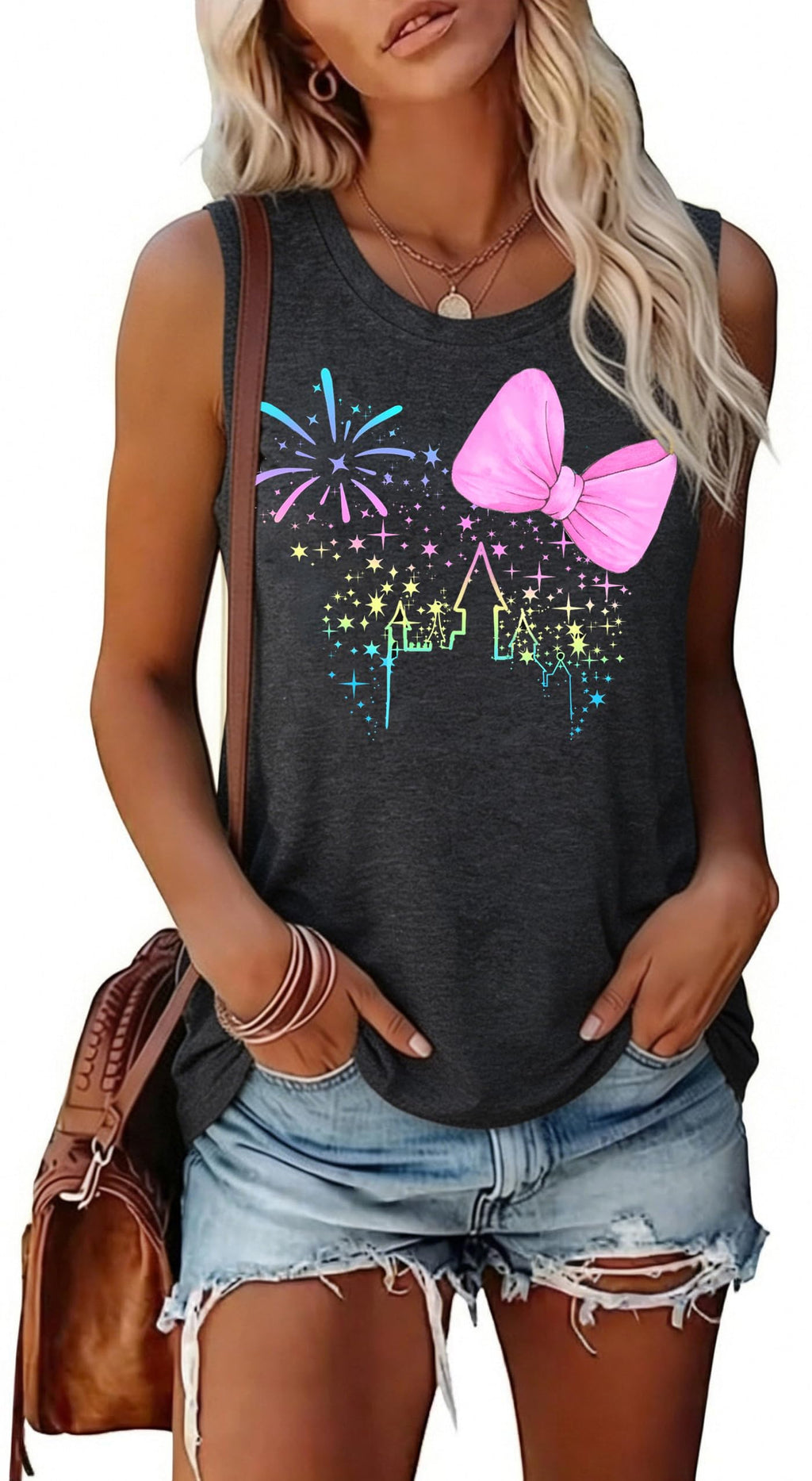 Magic Castle Tank Women Magic Kingdom Graphic Vest Summer Casual Vacation Sleeveless Tanks Tops