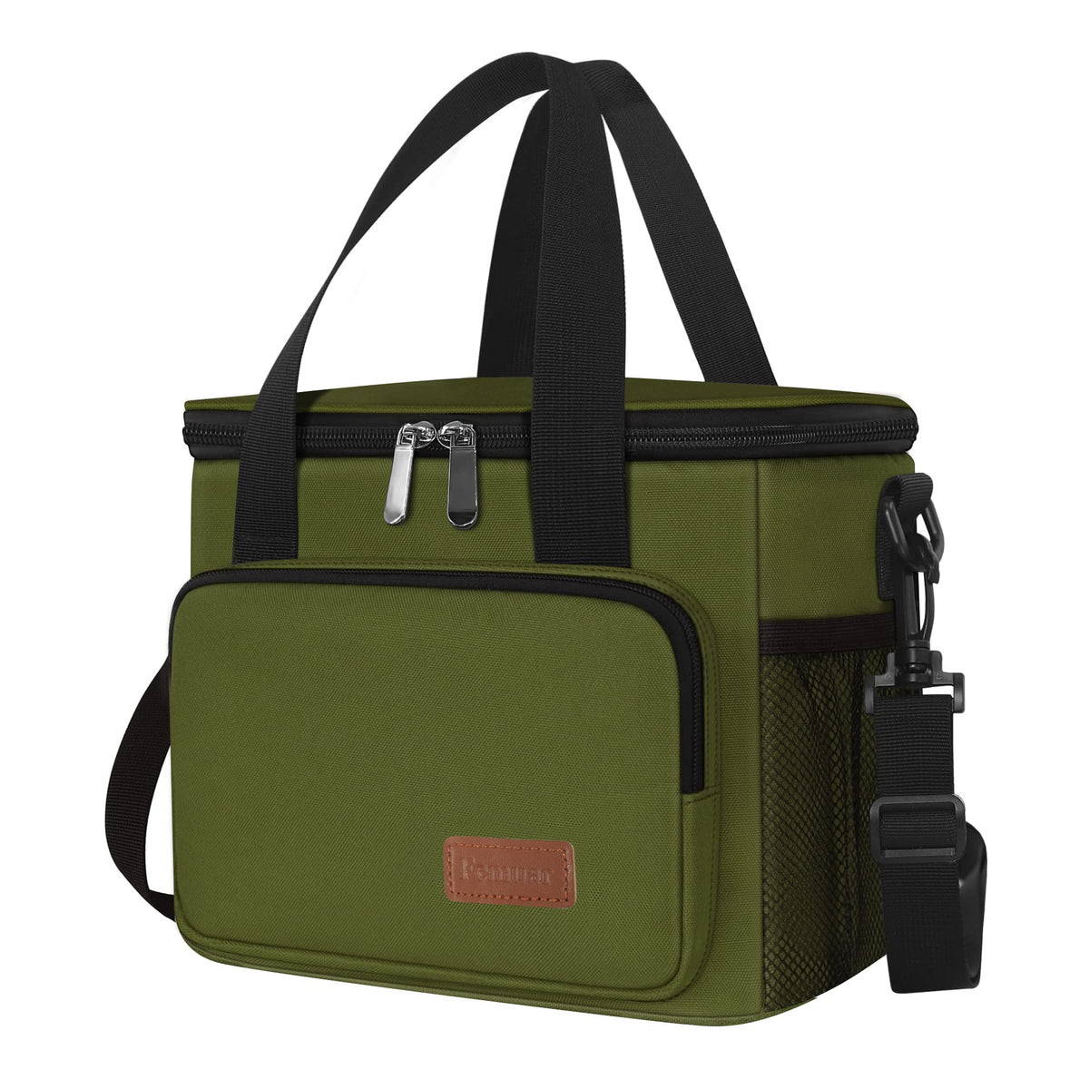 Femuar Lunch Bags for Women/Men, Insulated Lunch Bag for Work Office Picnic - Large Lunch Cooler Bag Leakproof Lunch Box with Adjustable Shoulder Strap for Adults - Grey (15L)