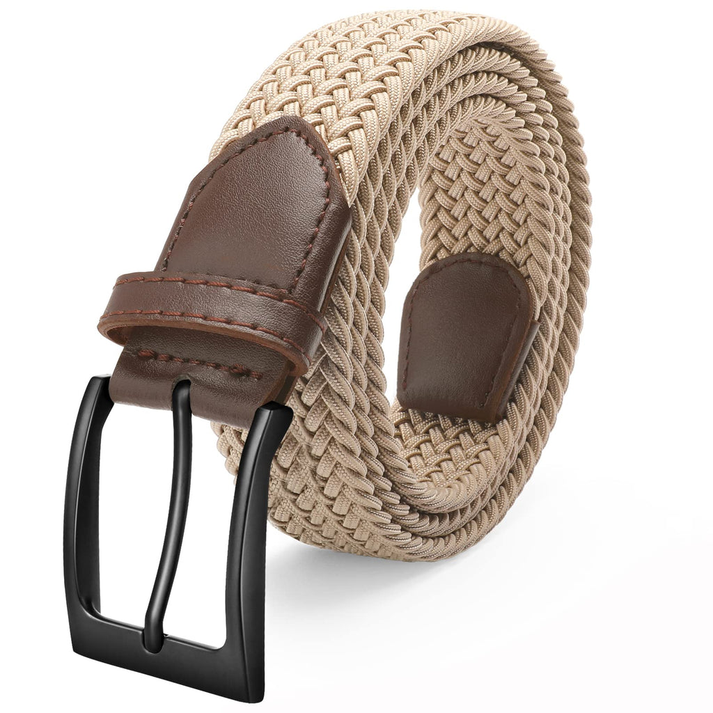 FAIRWIN Men's Golf Belt, Stretch Braided Elastic Woven Casual Jeans Belts 1 3/8" Nylon Web Work Belts for Men