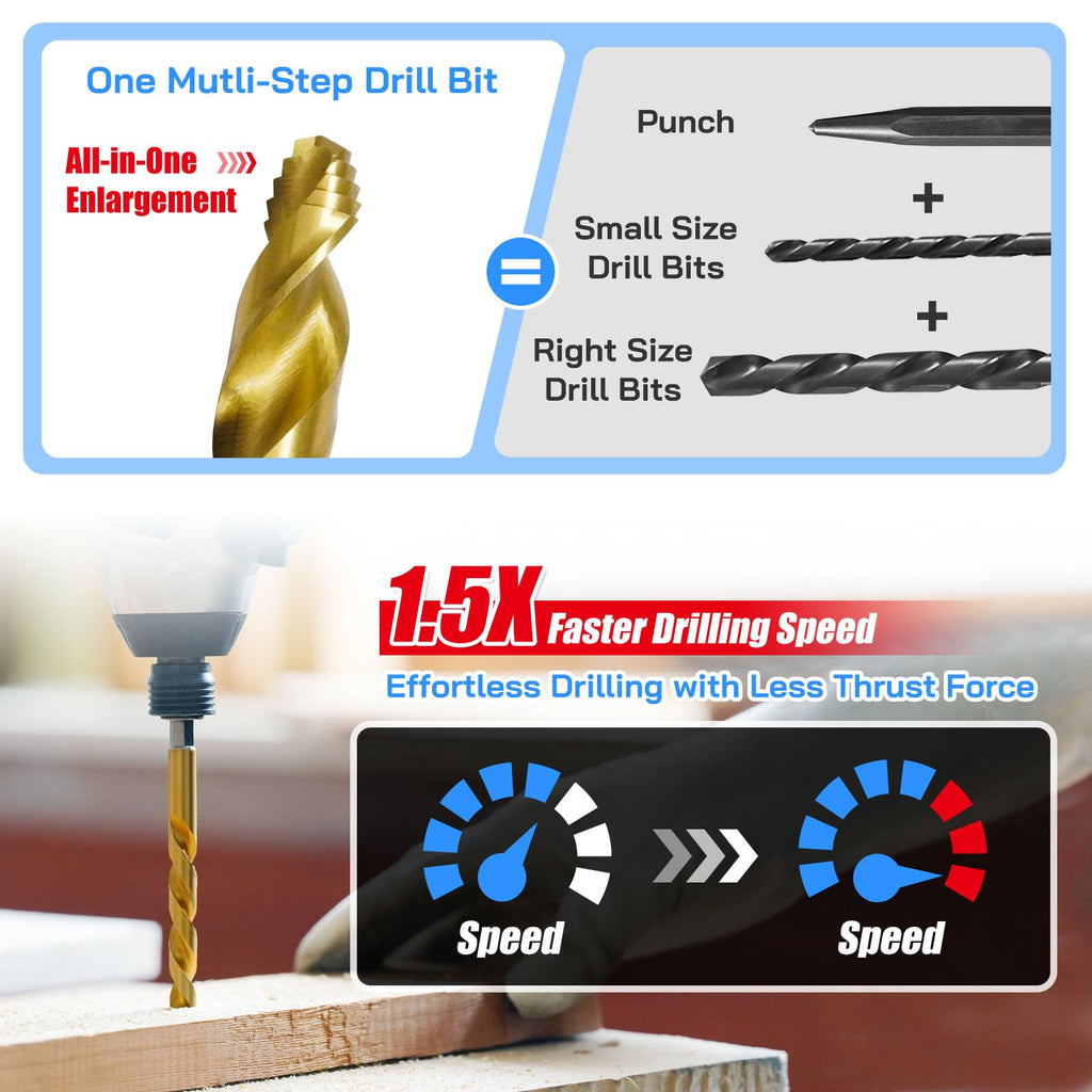 JEFE HEX 1/4-20 UNC Hex Shank Taps for Metal | MRO & Industrial Use | Quick-Change | Impact Driver (5pcs)