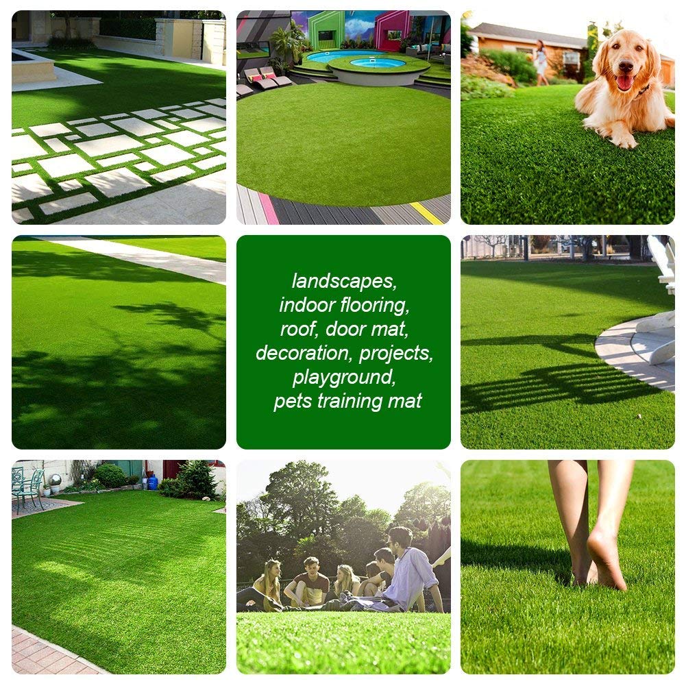 Petgrow 4FTx7FT Artificial Realistic & Thick Fake Mat for Outdoor Garden Landscape Pet Pad Dog Synthetic Grass Rug Turf