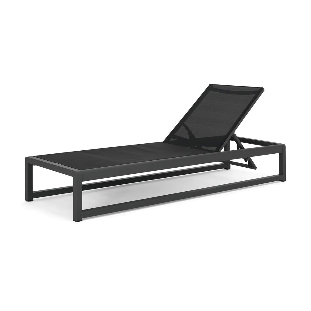 Christopher Knight Home Modesta Outdoor Aluminum Framed Chaise Lounges with Mesh Body, 2-Pcs Set, Black Finish / Grey Mesh