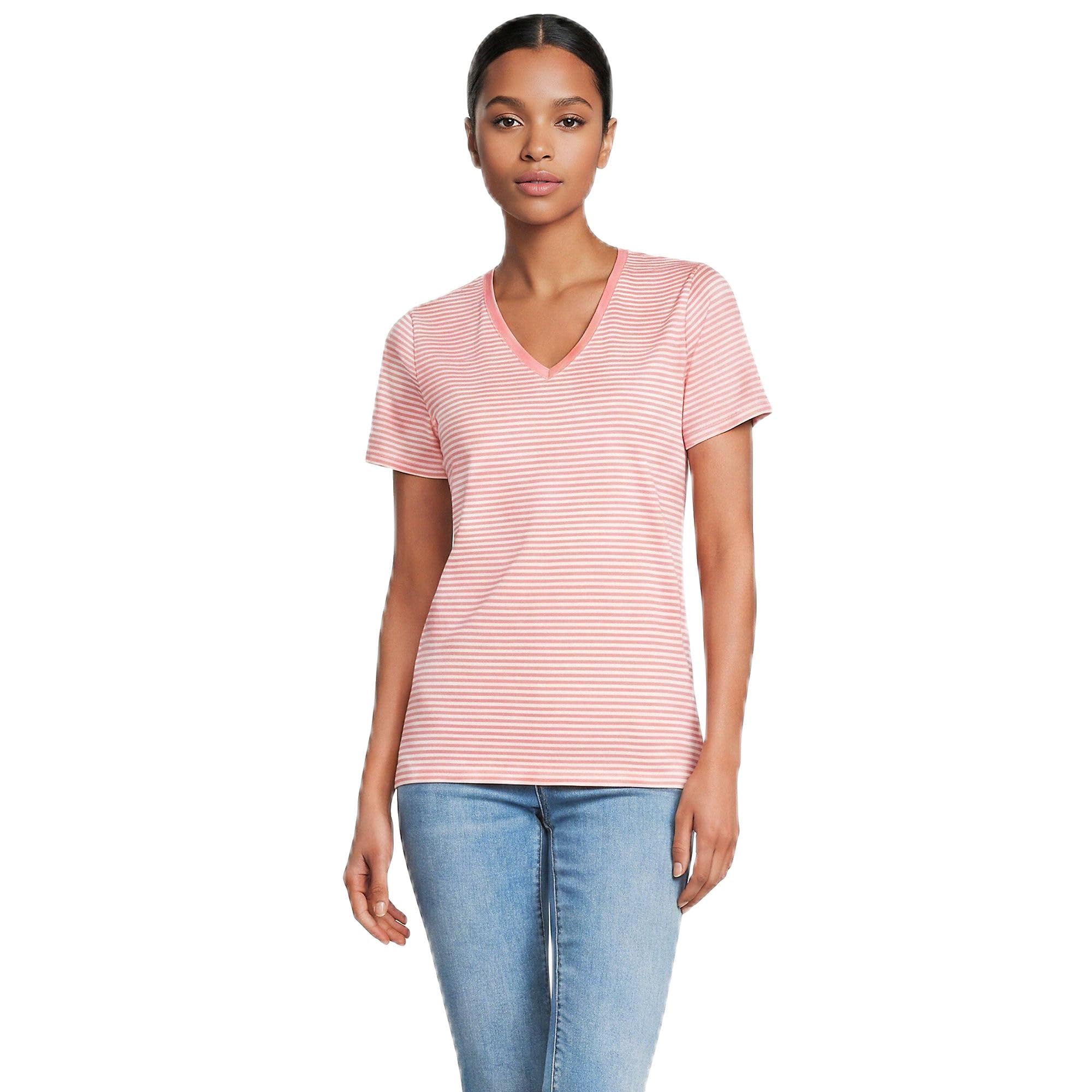 Lands' End Women's Relaxed American-Grown Supima Cotton V-Neck T-Shirt