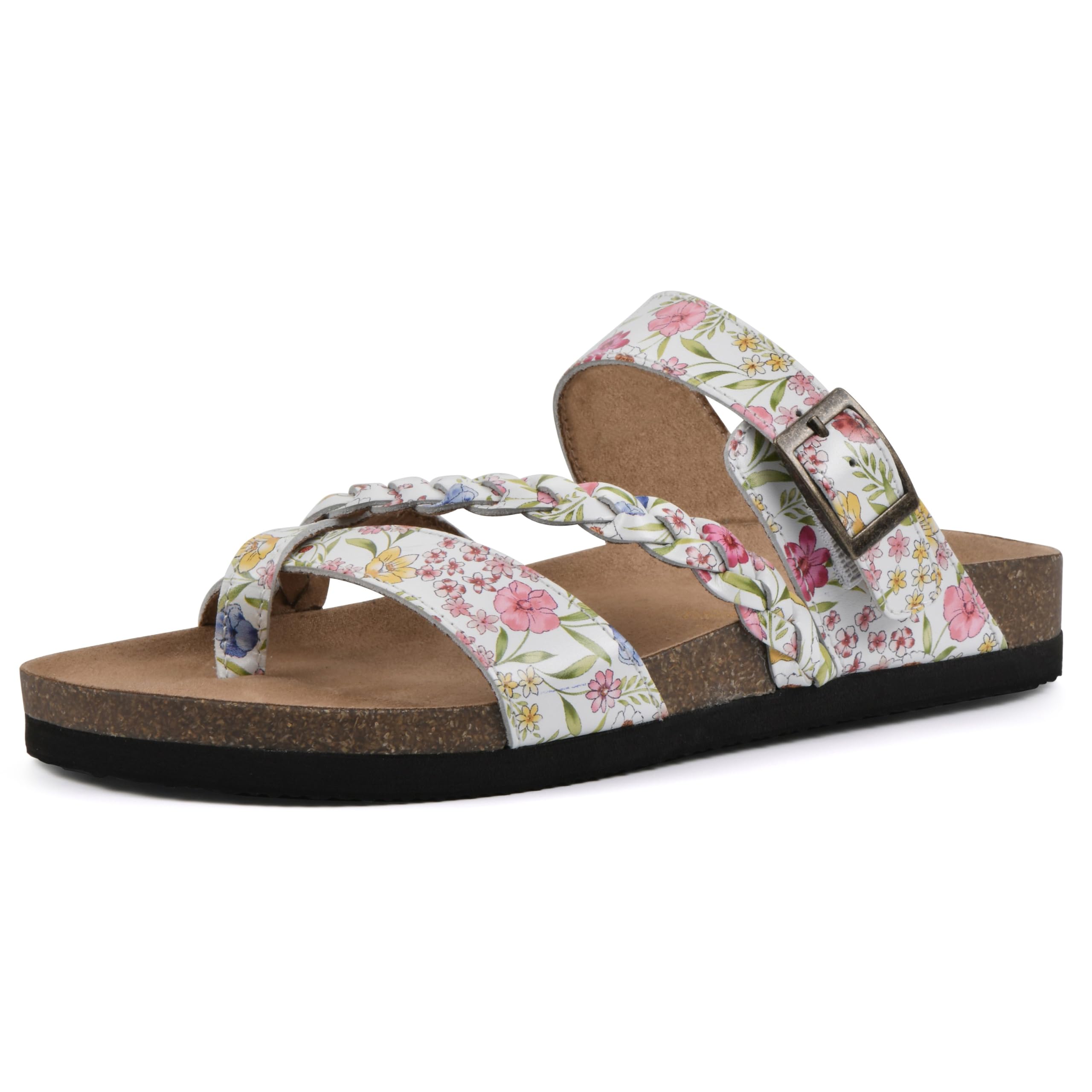 White Mountain Women's Hazy Braided Footbed Sandal