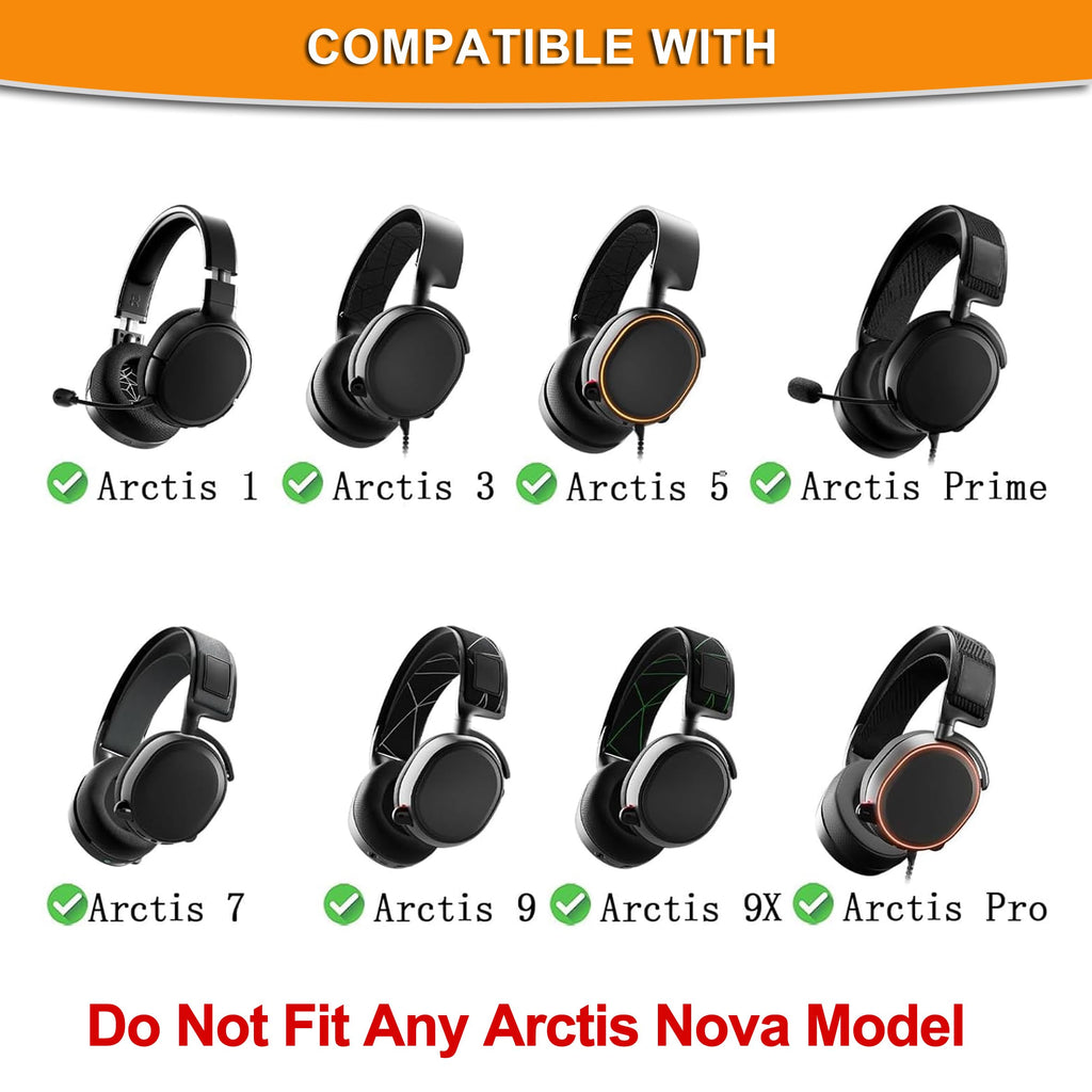 Arctis 3/5 / 7/9 Replacement Black Fabric Ear Pads Cushion Compatible with SteelSeries Arctis 3 / Arctis 5 / Arctis 7 Arctis 9 / Arctis 1 / Arctis pro Lossless Wireless Gaming Headset Headphone