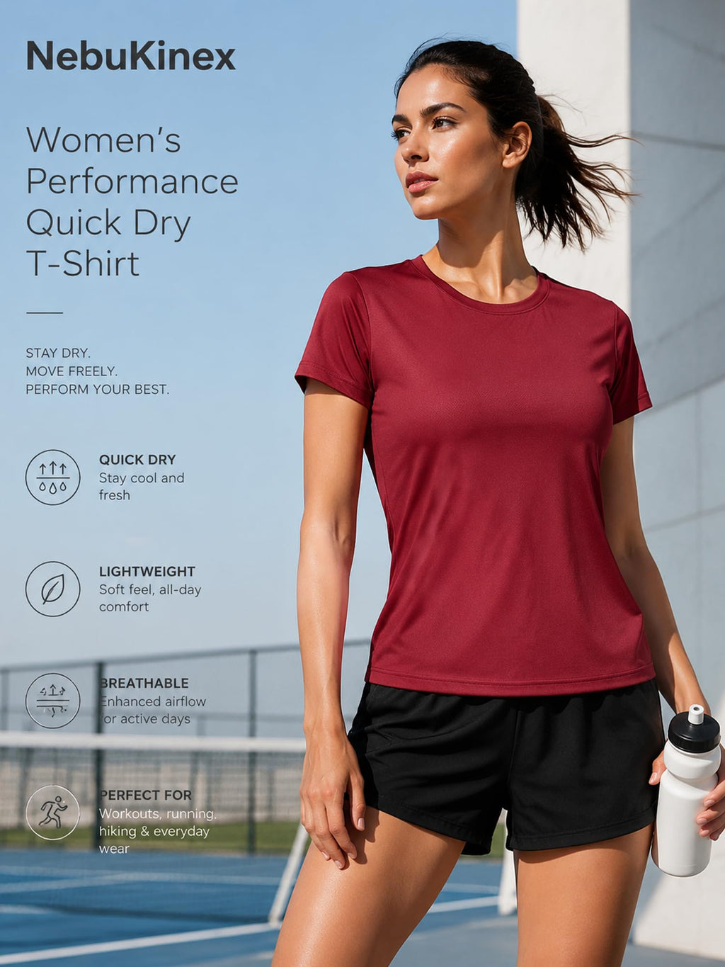 6 Pack Workout Tops for Women Short Sleeve UPF Sun Protection Athletic T Shirts Quick Dry Tennis Yoga Running Crew Neck Tee