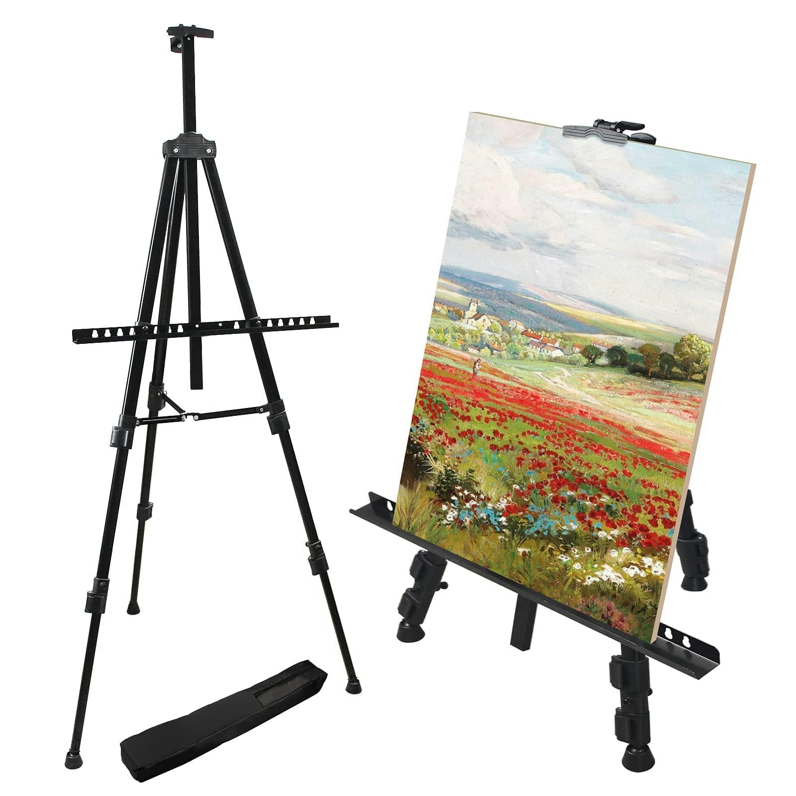 RRFTOK Easel Stand for Sign and Painting: Art Portable Adjustable Metal Tripod Easels for Display Height from 17 to 66 Inch -Canvas Stand for Table-Top/Floor Paint - Gifts for Teens Art Supplies