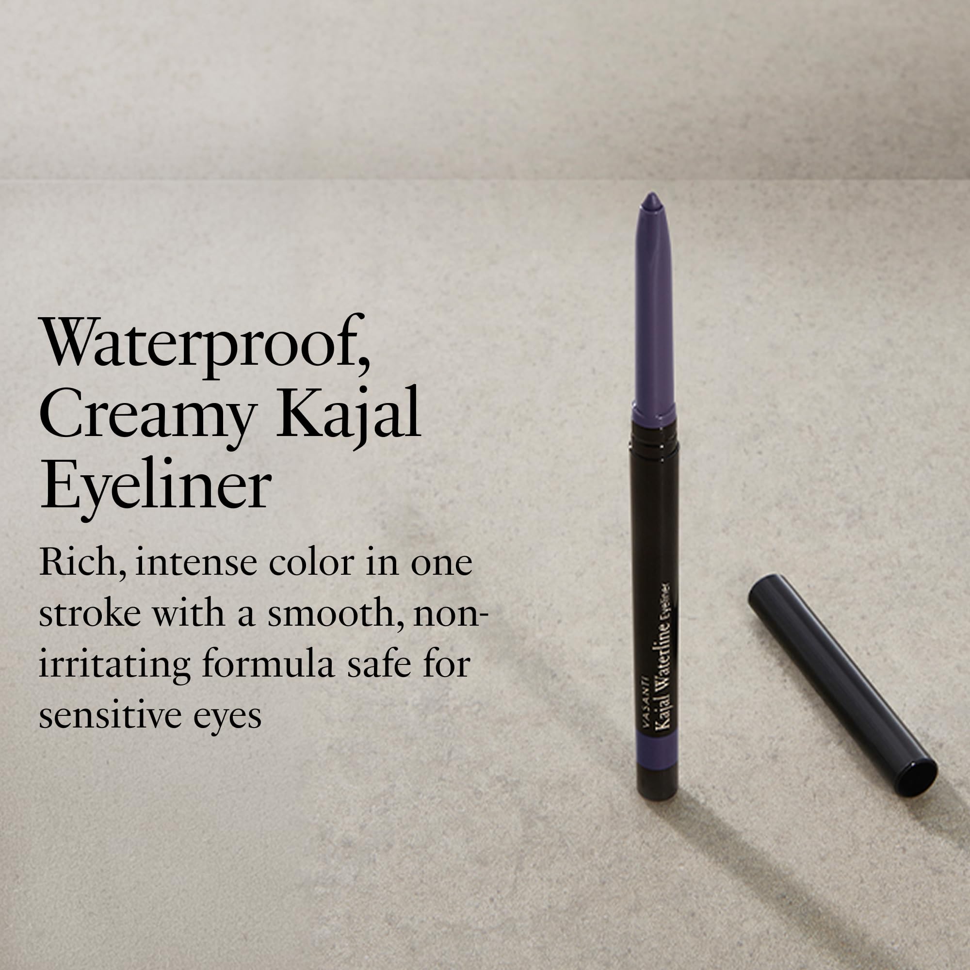 VASANTI Kajal Waterline Eyeliner (Hazel Brown) | Long-Lasting, Blendable Waterline Eye Liner | Smudge-Proof and Water-Resistant Eyeliner Pencil for Sensitive Eyes | Ophthalmologist Approved & Tested