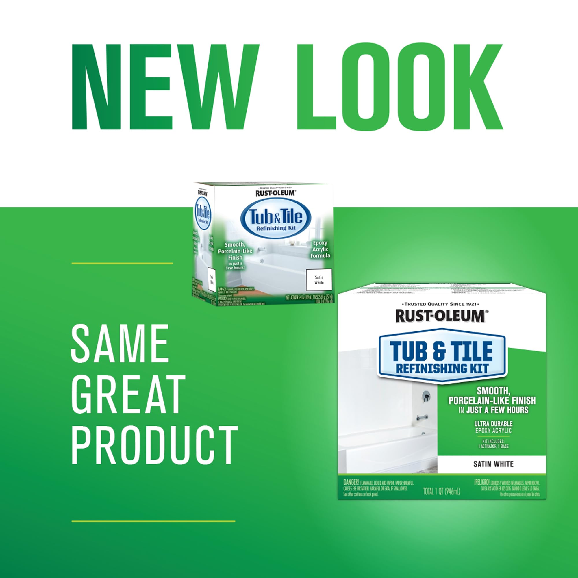 Rust-Oleum 384166 Tub And Tile Refinishing 2-Part Kit, Gloss Coastal Fog