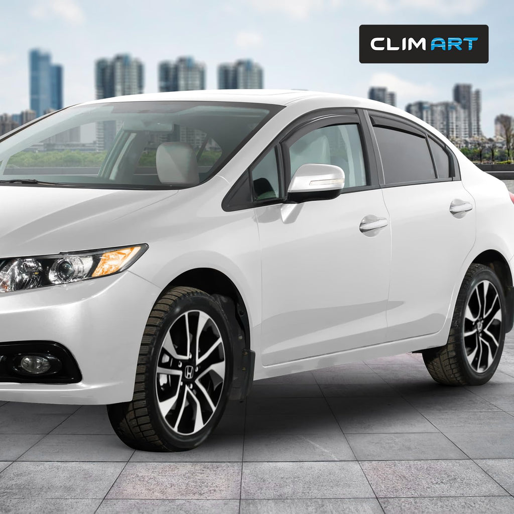 CLIM ART in-Channel Incredibly Durable Rain Guards for Honda Accord 2013-2017 Sedan, Original Window Deflectors, Vent Window Visors, Vent Deflector, 4 pcs. - 613274