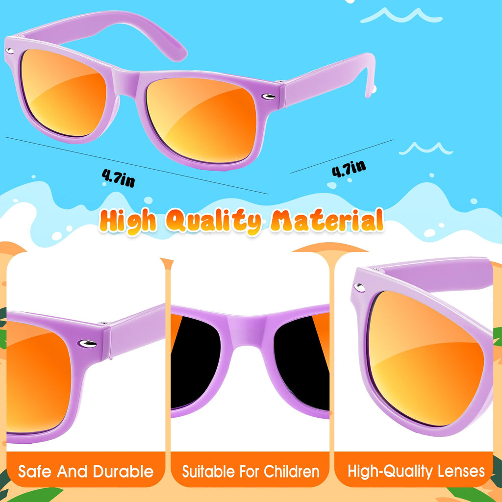 Kids Sunglasses Bulk, Kids Sunglasses Party Favors for Age 3-8, UV400 Protection Neon Kids Sunglasses Bulk for Boys Girls (12Pack-heart sunglasses)