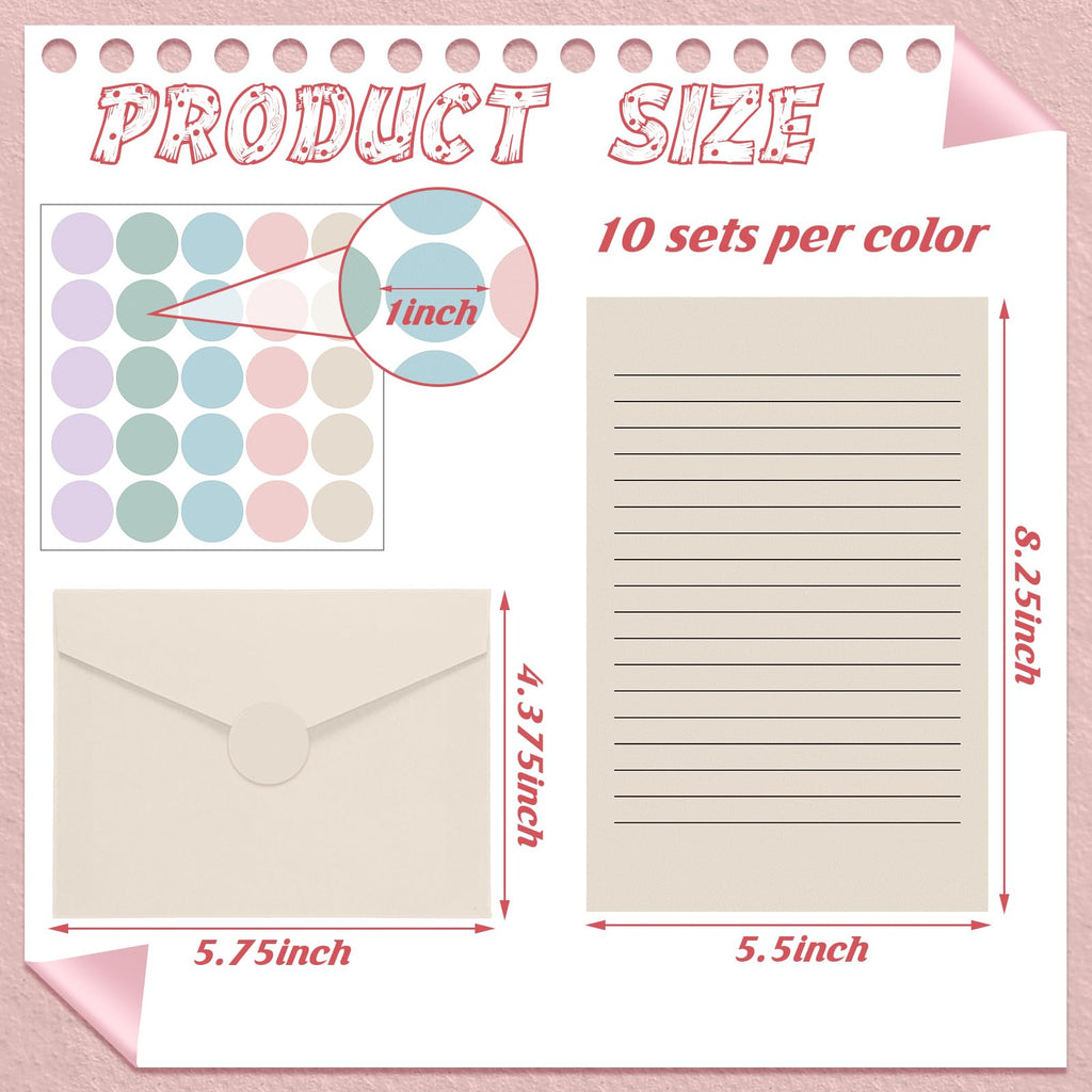 100 Pcs Stationery Lined Stationery Paper and Envelopes Set Includes 50 Letter Writing Paper and 50 Envelope for Office, 5.5 x 8.25 Inch(Blue)