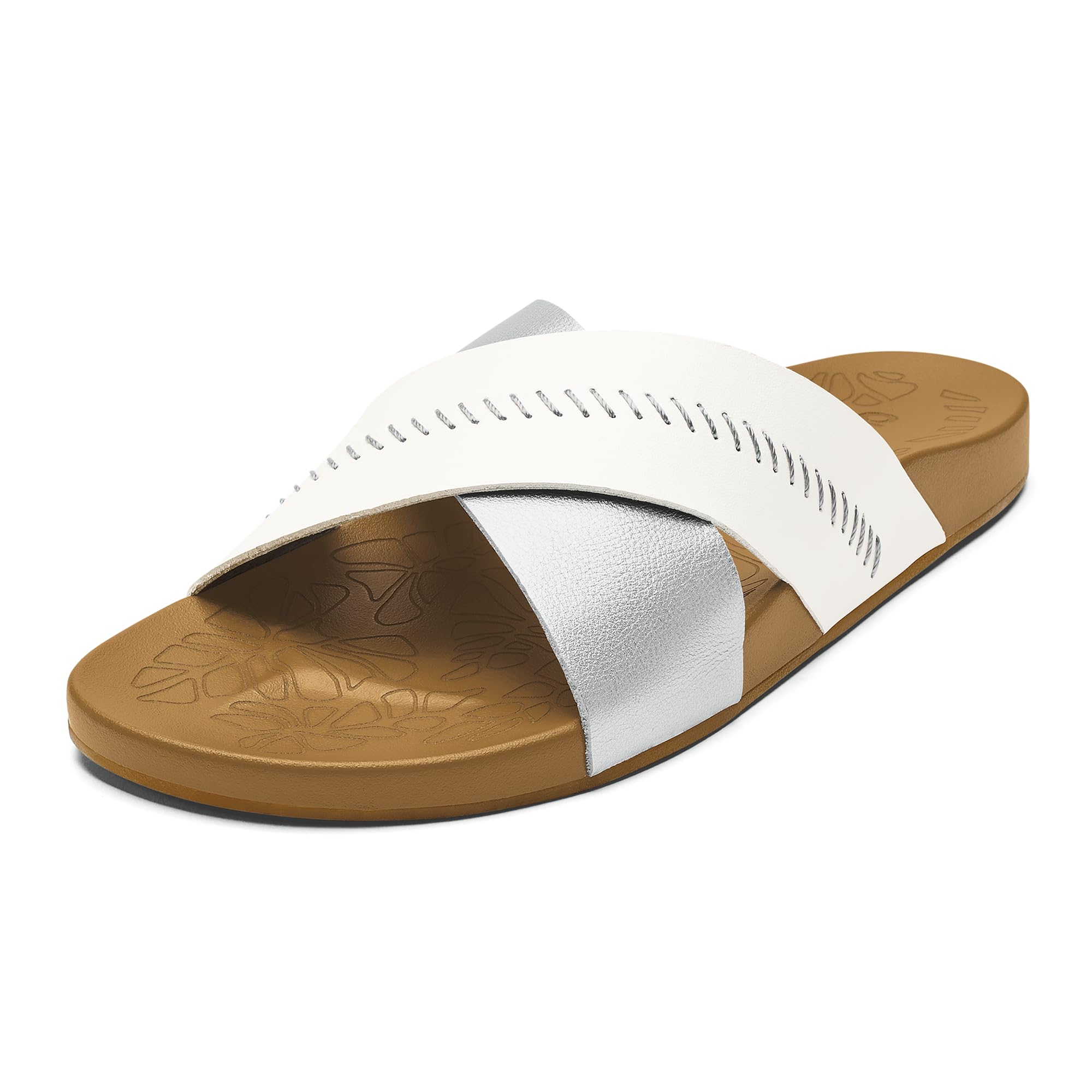OluKai Kipe'a Olu Women's Slide Sandal, Premium Leather, Relaxed & Dressy Design For Any Occasion, All-Day Comfort & Fit