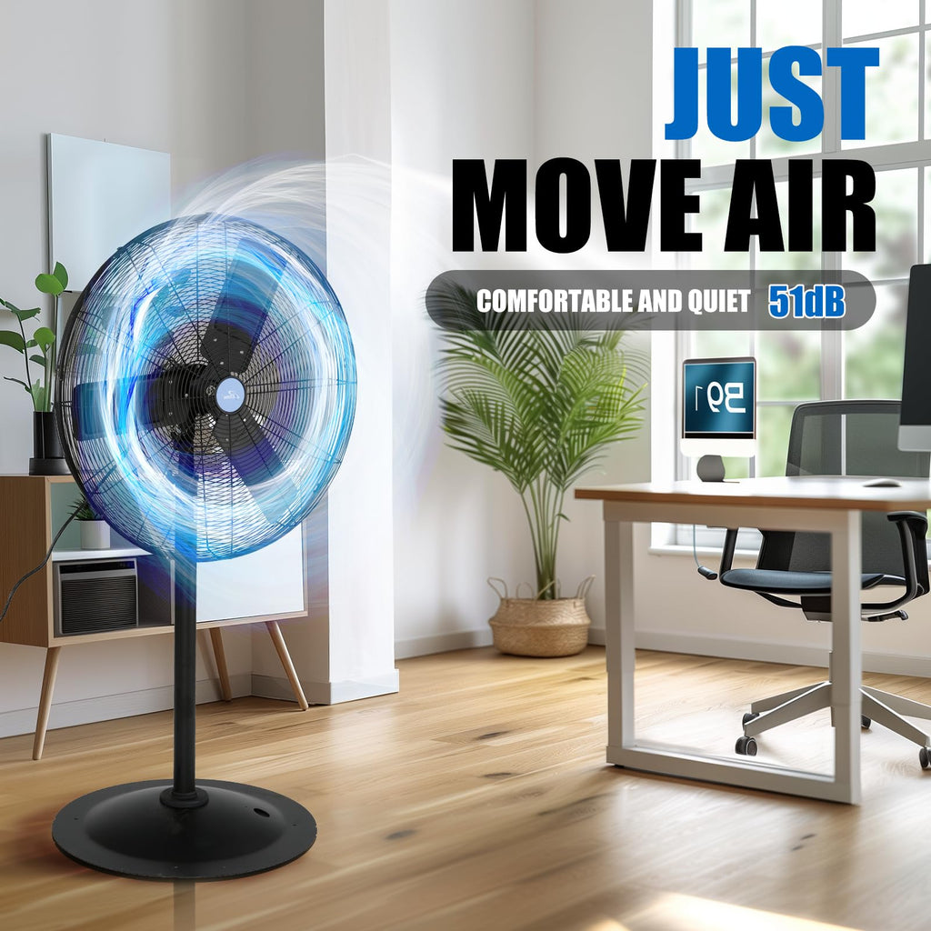 iLiving ILG8P30-72 Commercial Pedestal Floor Fan, 30-Inch, Industrial Heavy Duty Floor Standing Fan with 7261 CFM, Perfect for Home, Shop, Bedroom, Gym, Garage, Black