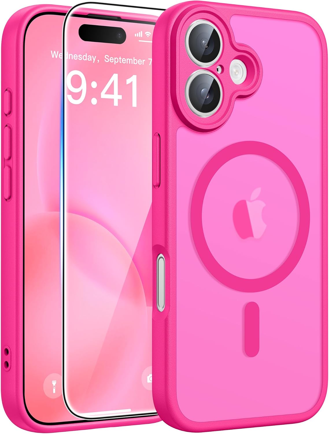 FNTCASE for iPhone 17 Case: [Compatible with Magsafe] Translucent Matte Cases with [Full Camera Protection] [Screen Protector] Military Grade Shockproof Protective Phone Cover - Light Purple