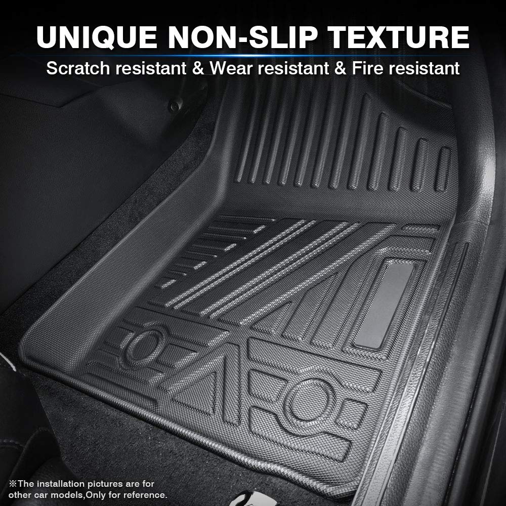 KUST Floor Mats for Tesla Model S Accessories 2012-2024 2025 (Not for Plaid/Long Range) Custom Fit Floor Liners A ll Weather Protection 1st & 2nd Row High Edge Non-Slip