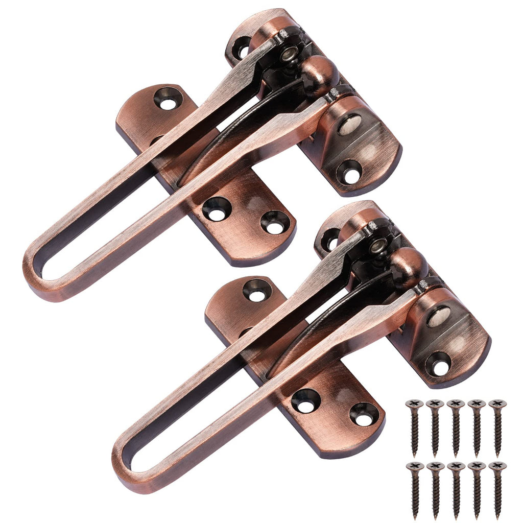 Topbuti Home Security Door Lock, 2 Pack Latch Guard Clasp Front Door Locks for Kids, Home Reinforcement Lock for Swing-in Doors, Hotel Door Latches, Thicken Solid Aluminium Alloy (Black)