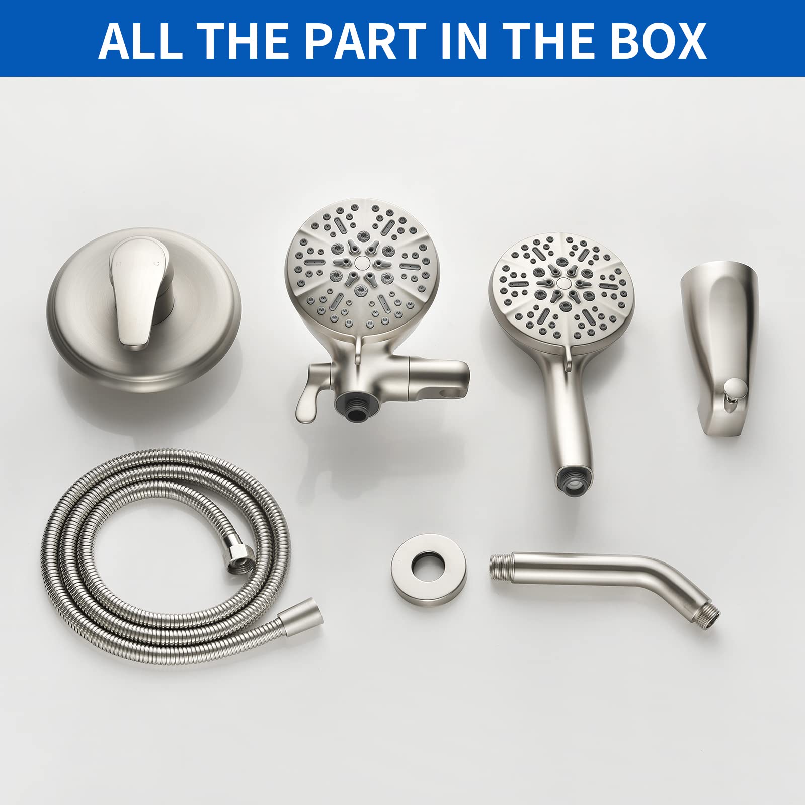 Shower Tub Kit Tub Shower Faucet Combo Set Bathtub Faucet Set Shower System with Tub Spout Shower Valve and Trim Kit Shower Fixtures Brushed Gold