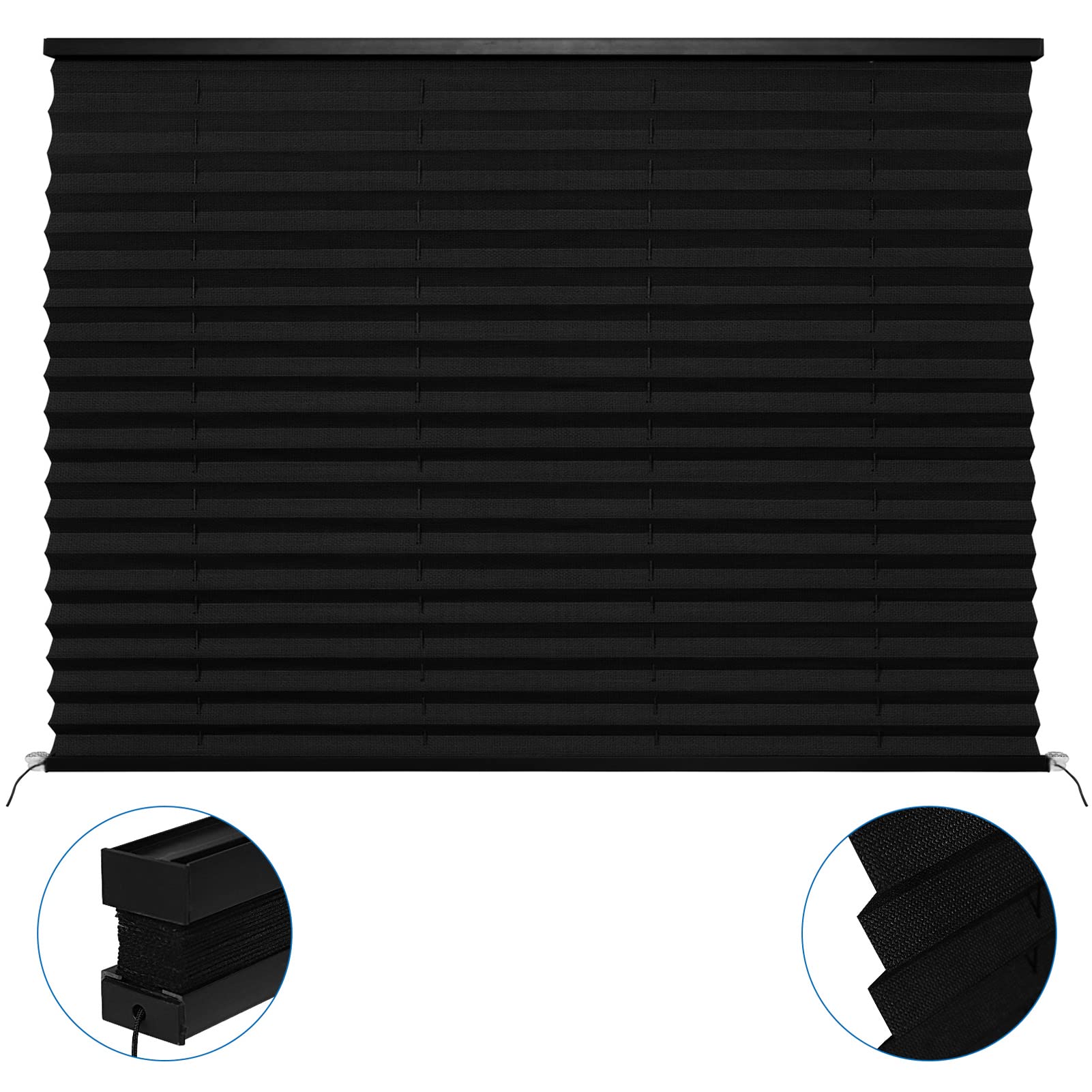 NOVINO RV Blinds Shades for Camper Window,RV Shades Pleated Camper Blinds for Travel Trailer Motor Coach Motorhome Window-14 W x 24" L