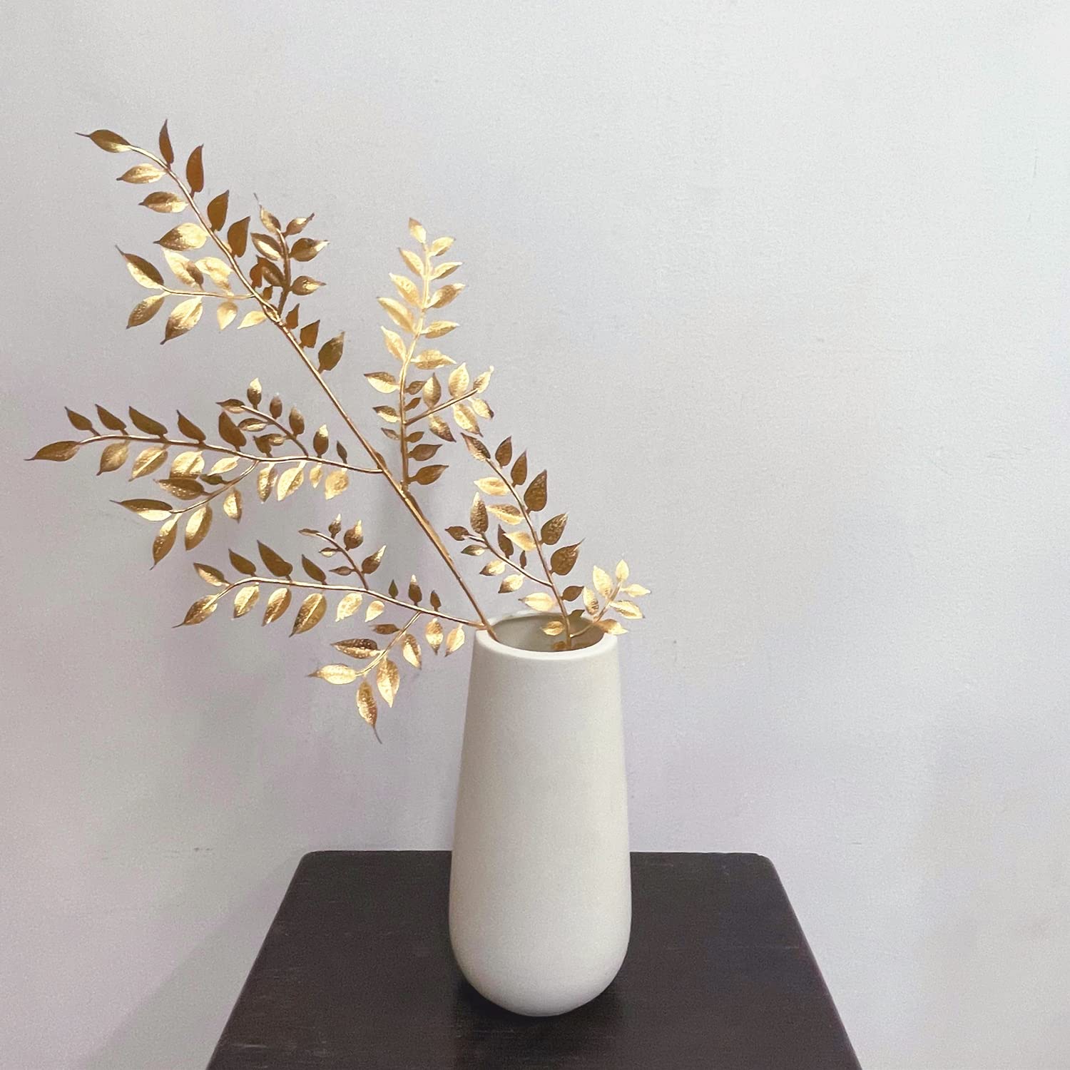 Christmas Decor Artificial Plants, PASYOU Gold Fake Antlers Plastic Grass Shrubs Leaves Indoor Outdoor Home Garden Party Hotel Verandah Wedding Event Faux DIY Decoration - 30 Inch Golden 2 Bunches