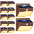 Peasur 1 Pack Solar Motion Lights Outdoor, Solar Security Light with 3 Modes, IP65 Waterproof Flood Lights Outside for Camping Garden Patio Garage Backyard, Brown Warm