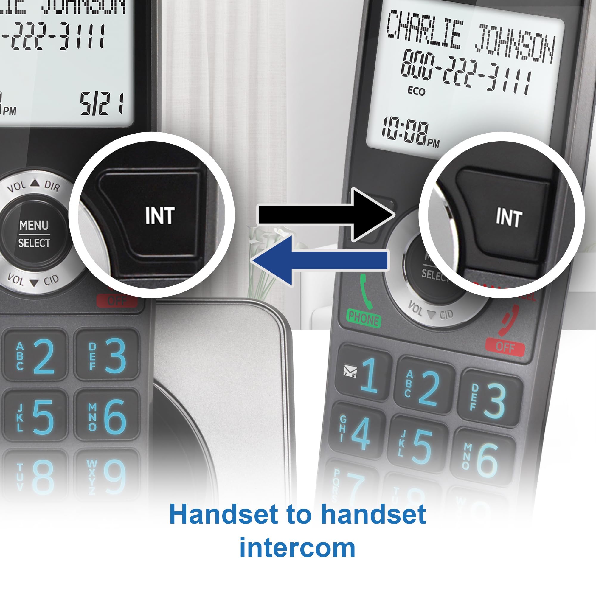 AT&T Landline Home Phone with Call Blocker, Caller ID/Call Waiting, Full-Duplex Handset Speakerphone, Backlit Keypad & Display, Rechargeable Battery, ECO Mode, DECT 6.0: GL2101-11
