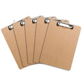 Letter Size Clipboard with Butterfly Clip (Pack of 5) - 9'' x 12.5'' Large Wood Clipboards for Classroom, Clipboards for Kids | Hardboard for Office, College, Teacher & Back to School Supplies