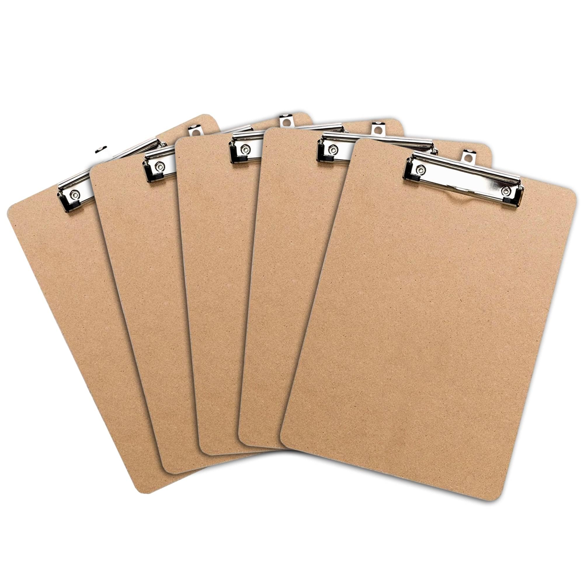 Letter Size Clipboard with Butterfly Clip (Pack of 5) - 9'' x 12.5'' Large Wood Clipboards for Classroom, Clipboards for Kids | Hardboard for Office, College, Teacher & Back to School Supplies