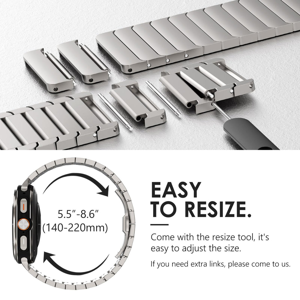 NewWays Titanium & Stainless Steel Link Bracelet for Apple Watch Band Ultra 3 2 1 Band 49mm Series11 10 46mm 42mm 45mm 44mm 41mm 40mm 38mm Series 3-11