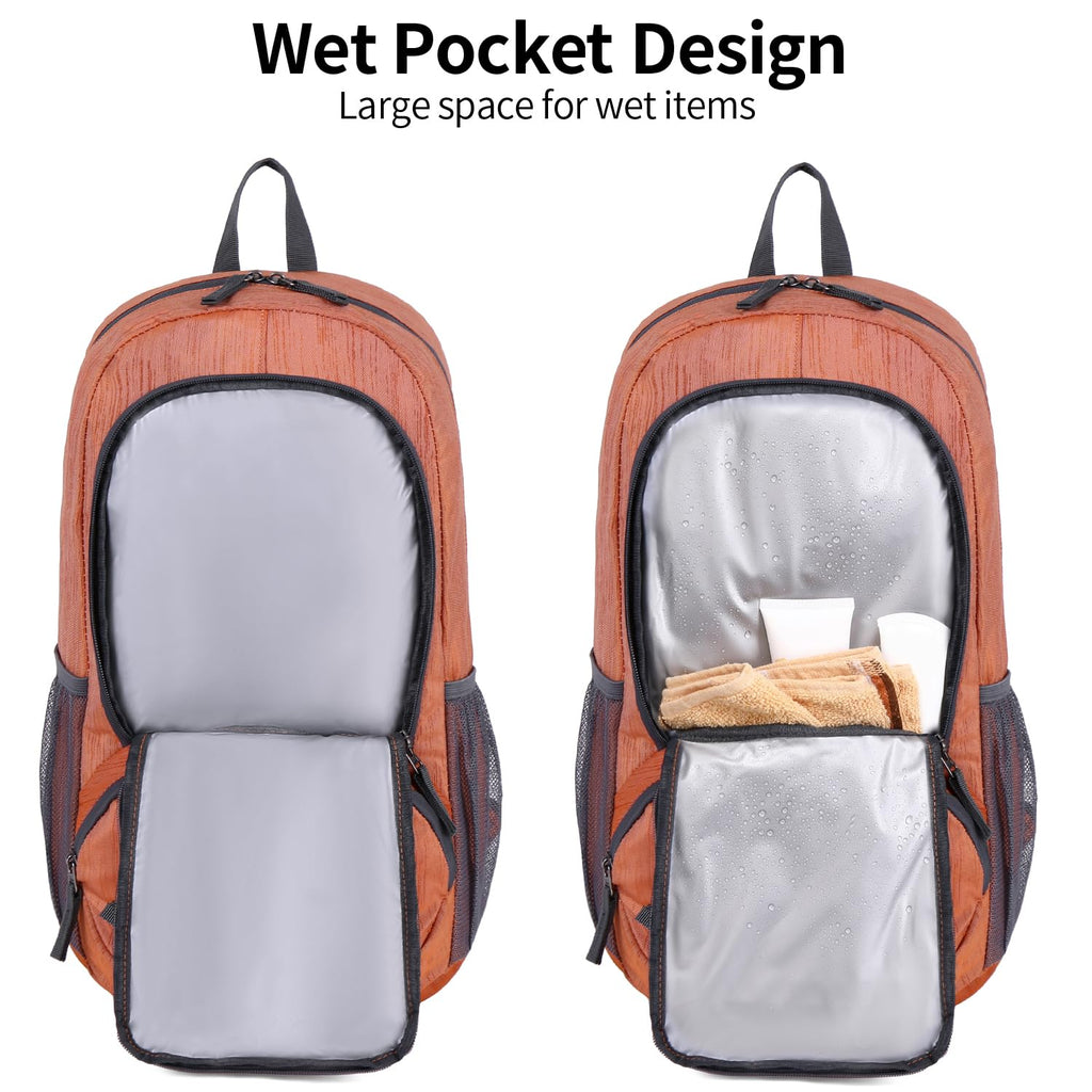 FENGDONG 35L Lightweight Foldable Waterproof Packable Travel Small Hiking Backpack Daypack for men women