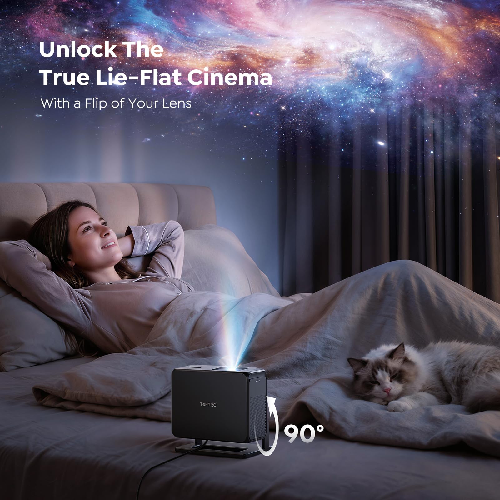 Smart Projector 4K【Bundled with Google TV Stick】Short Throw Mini Projectors, Portable Projecteur with Auto Focus & Keystone| Compatible with Netflix, Movie Projector WiFi6 & Bluetooth 5.3 Home/Outdoor
