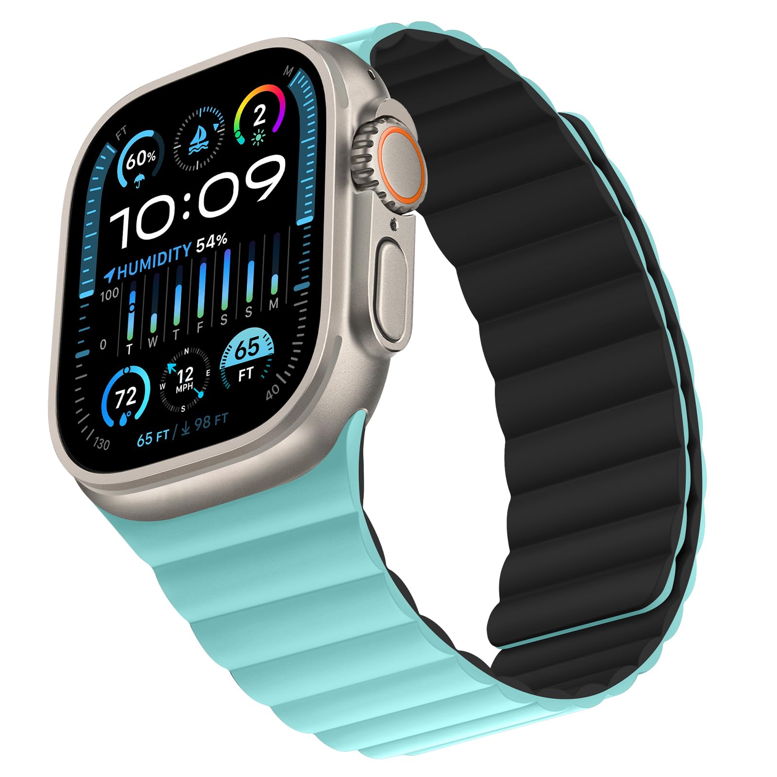 Bisikor Compatible with Apple Watch Band 49 46 45 44 42 41 40 38mm, Double Sided Wearable Silicone Magnetic Strap for iWatch Ultra SE Series 11 10 9 8 7 6 5 4 3 2 1 (38/40/41/42, Beige/Gray)