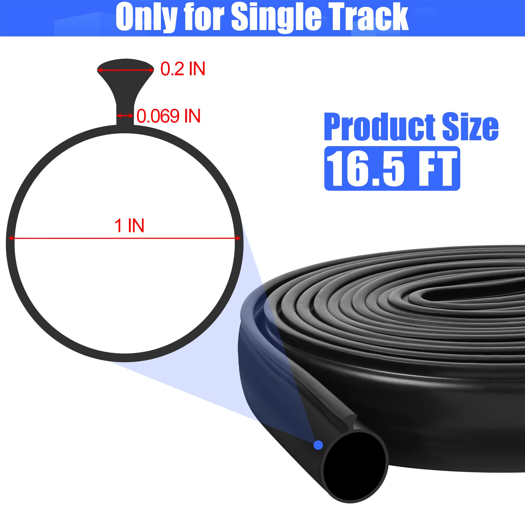 ToLanbbt 8.2FT Garage Door Seals Bottom Rubber 0.19" P Bulb Bottom Weather Seal, Weatherproof Replacement Weather Stripping Compatible with Overhead Door (8.2 FT, Gray)