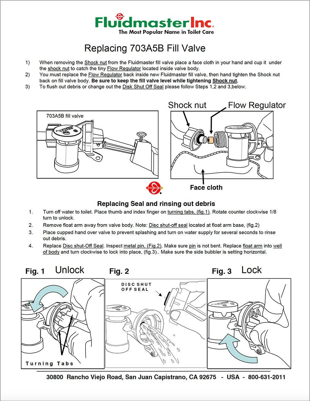 Fluidmaster 703AP4 Specialty Toilet Fill Valve for Glacier Bay and Niagara Conservation Flapperless Toilets