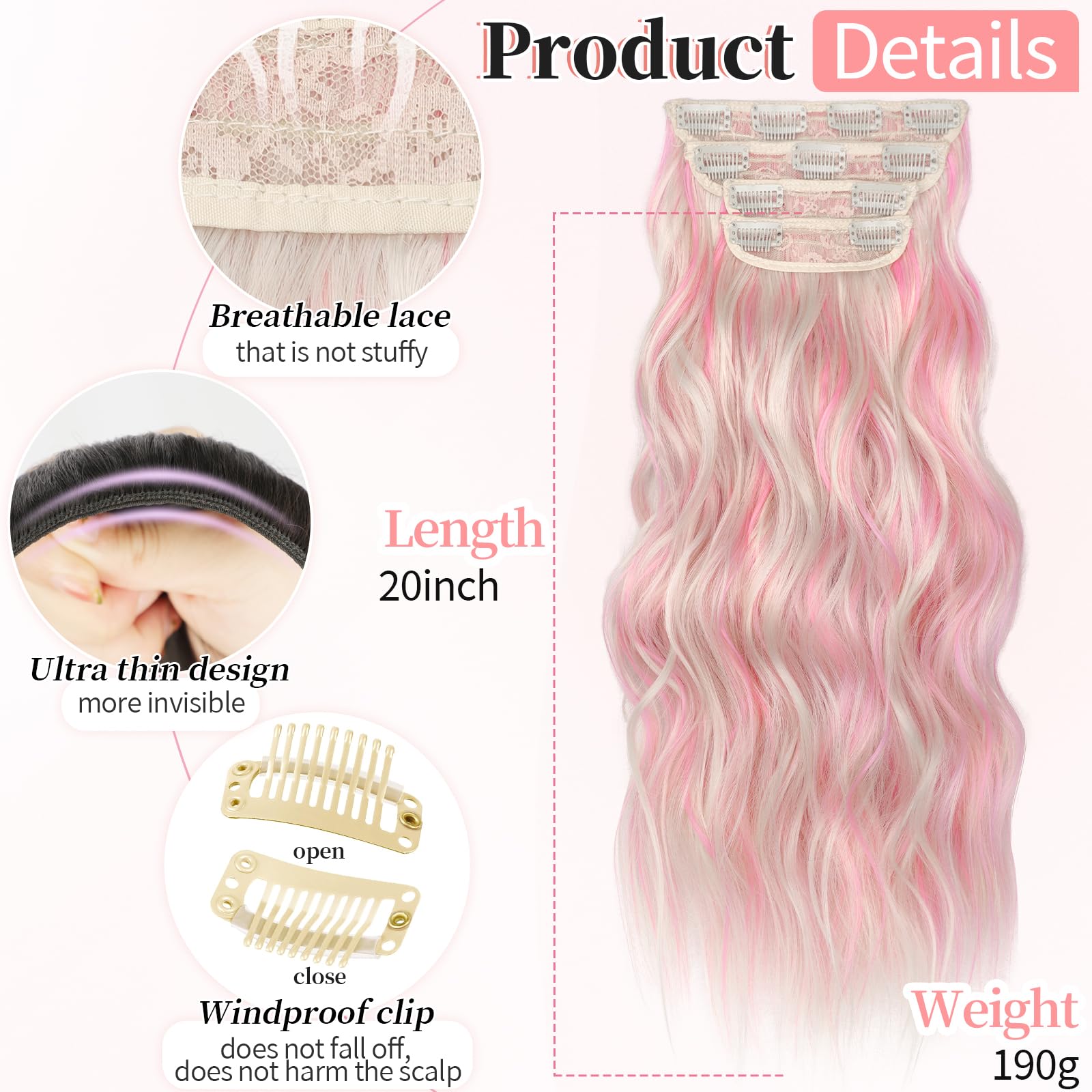 KooKaStyle Clip in Synthetic Hair Extensions Long Wavy 4PCS Thick Hairpieces Balayage Chocolate Brown to Caramel Blonde 10H26 Fiber Double Weft Natural Hair Extensions 16 Inch for Women