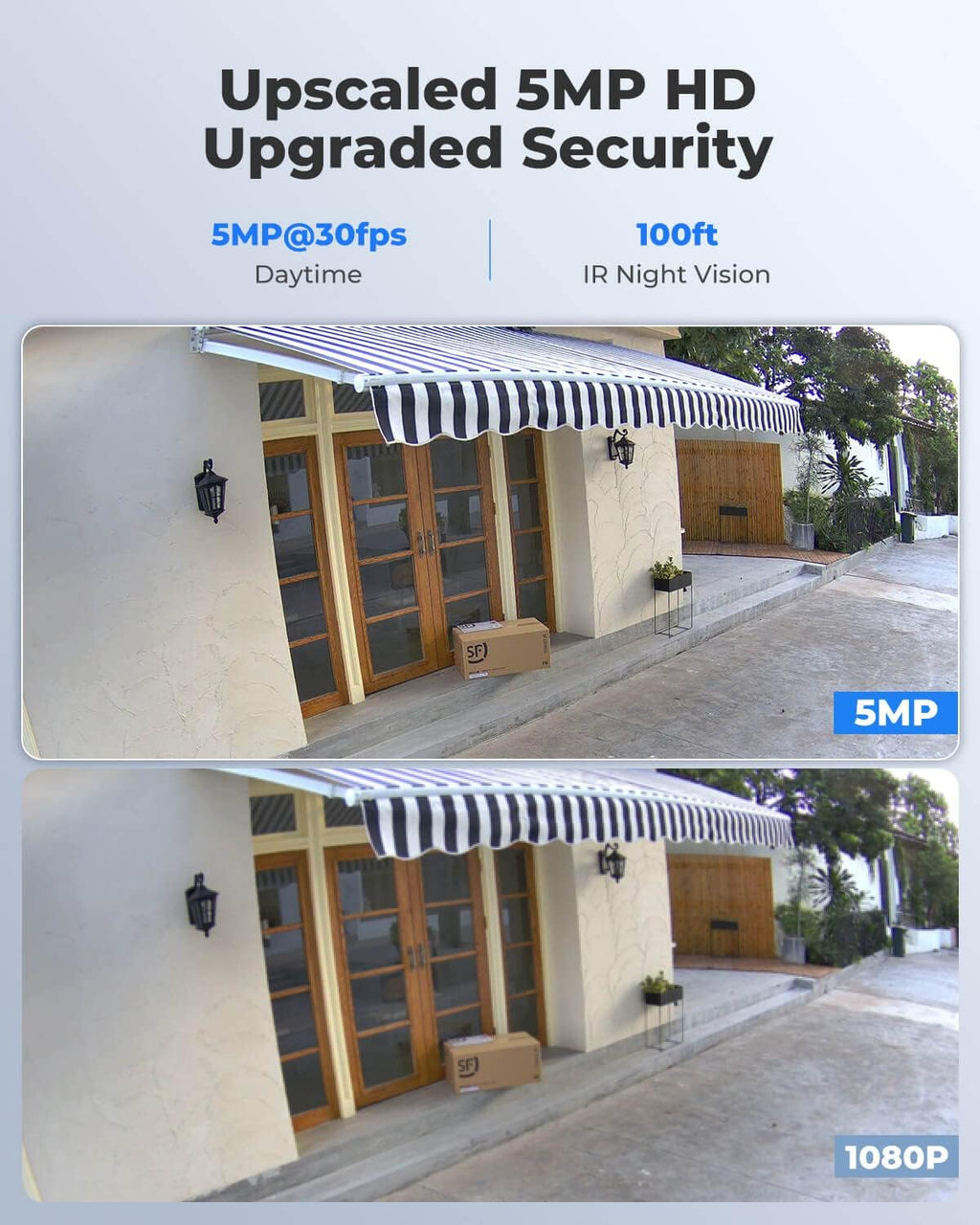 REOLINK 5MP PoE Security Camera, Outdoor Indoor Surveillance for home, Person/Vehicle/Pet Detection, Time-Lapse, 100ft IR Night Vision, Work with Smart Home, support 512GB SD Card, RLC-510A(Pack of 2)