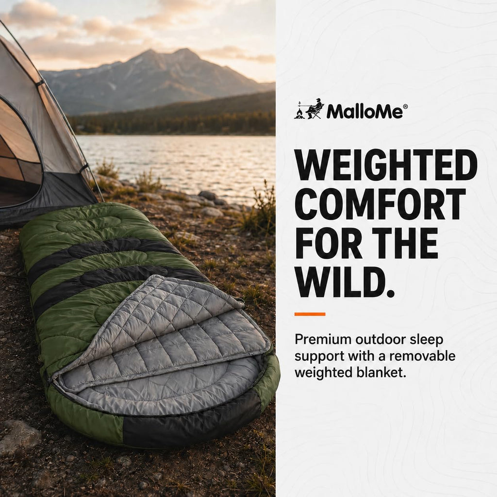 MalloMe Sleeping Bags for Adults Cold Weather & Warm - Backpacking Camping Sleeping Bag for Kids, Girls, Boys - Lightweight Camping Essentials Gear Accessories Hiking Sleep Must Haves Single & Double