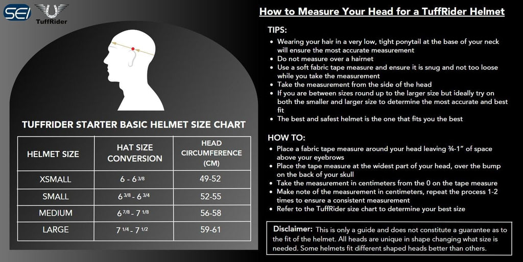 TuffRider Starter Basic Horse Riding Helmet | Comfortable Protective Equestrian Head Gear - SEI Certified
