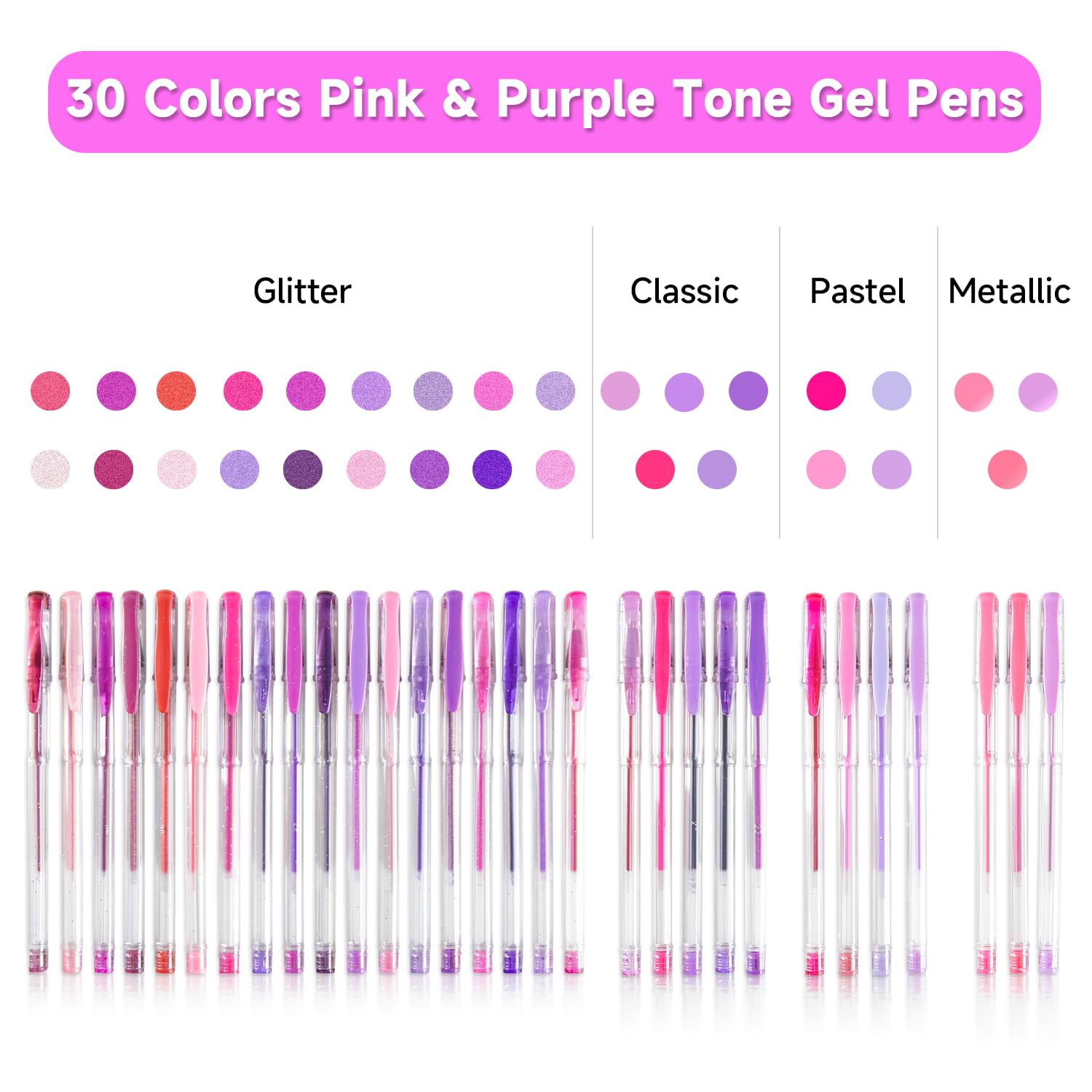 Shuttle Art Pastel Gel Pens, 24 Pastel Milky Colors Gel Pen for Black Paper, Adults Coloring Books Drawing Doodling Crafts Scrapbooking Journaling